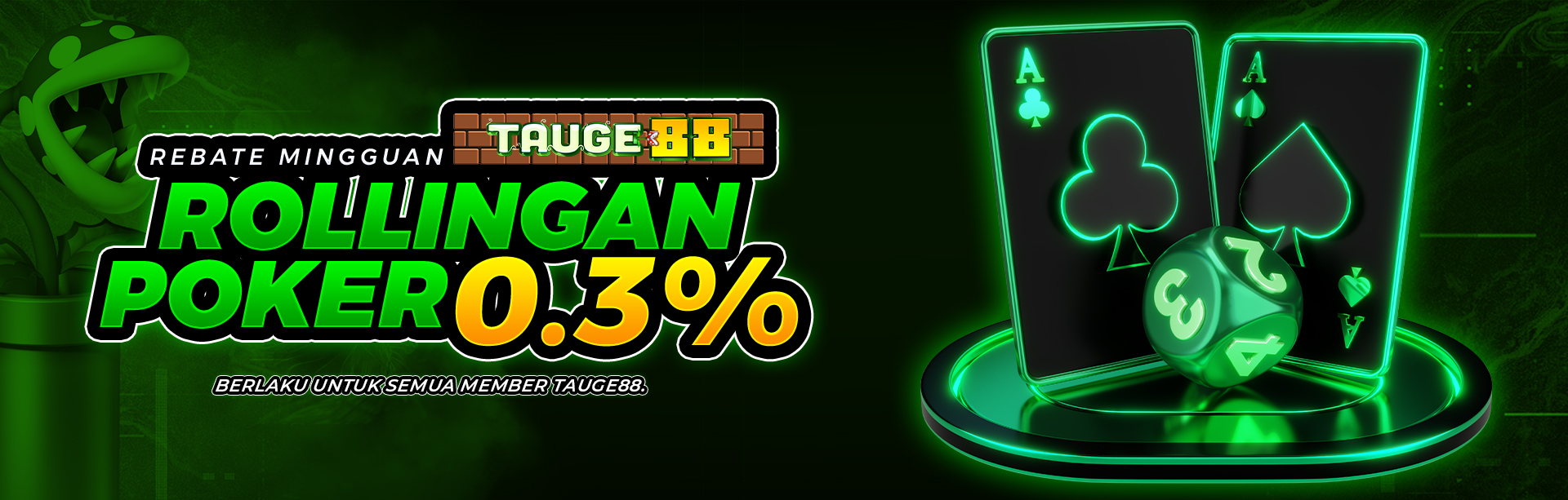 BONUS ROLLINGAN POKER Up To 0,3% - 0.5%	